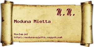 Moduna Mietta névjegykártya
